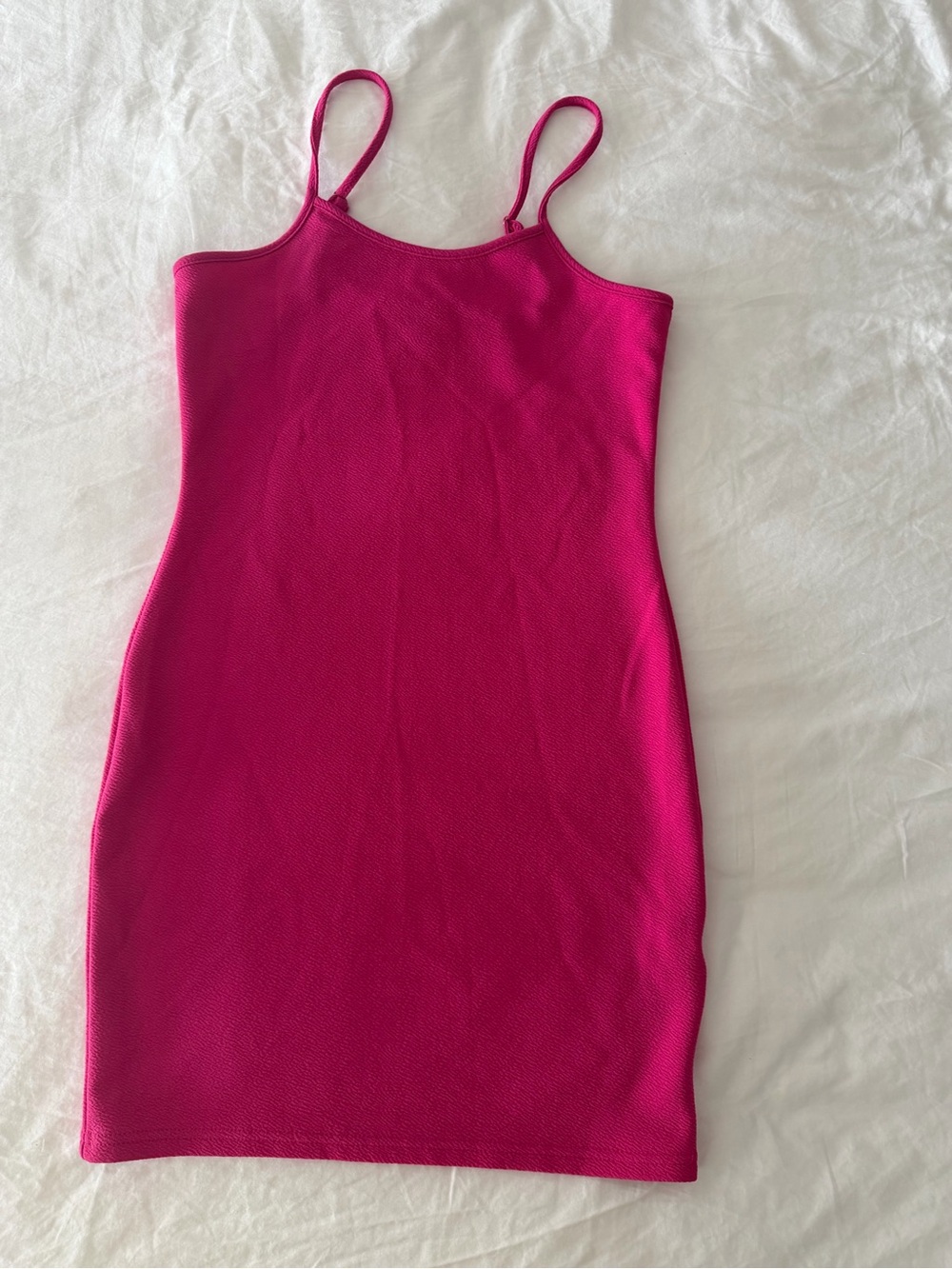 SHEIN Hot Pink Spaghetti Strap Mini Bodycon Dress